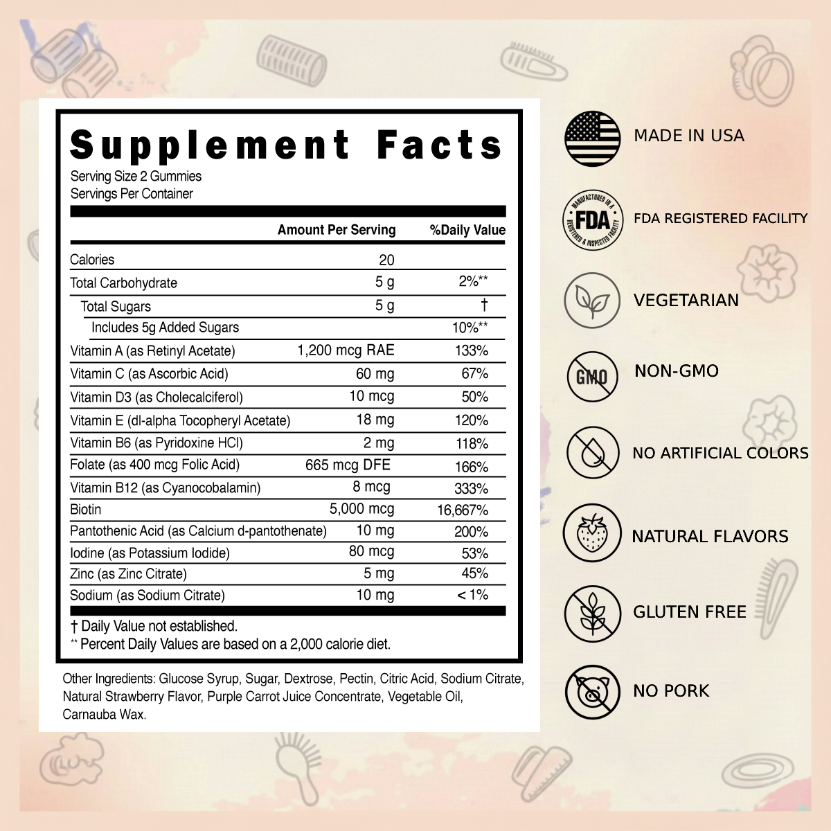 Everher Hair Vitamins Gummies - 2 Months